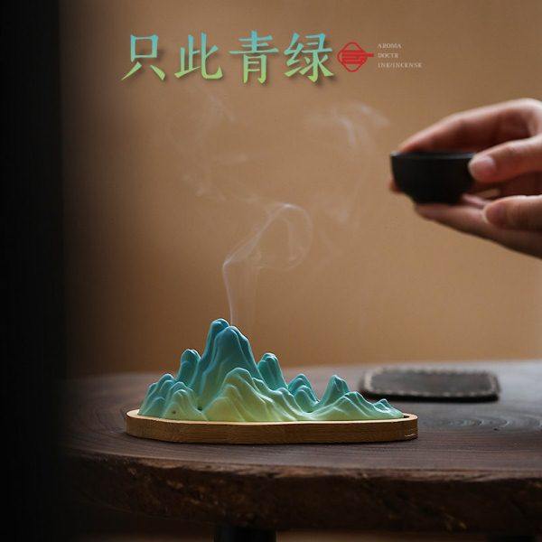创意千里江山陶瓷线香炉家用室内香插香座香托中国风香薰炉摆件,家居饰品,香薰炉,淘宝优惠券,粉丝福利购,淘宝优惠卷