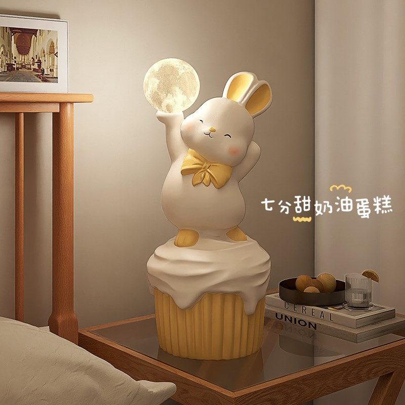 卡通拍拍灯床头灯卧室可爱欢乐兔充电台灯送N同学闺蜜生日礼物夜