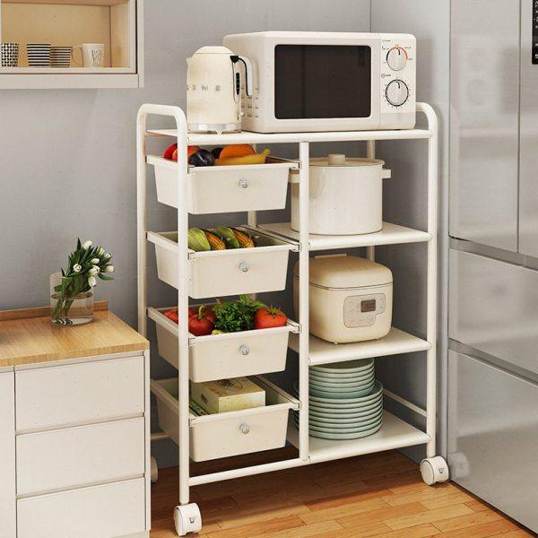 厨房置物架家用多功能菜篮子收纳架落地多层微波炉烤箱置物柜储物,厨房/烹饪用具,微波炉置物架,淘宝优惠券,粉丝福利购,淘宝优惠卷