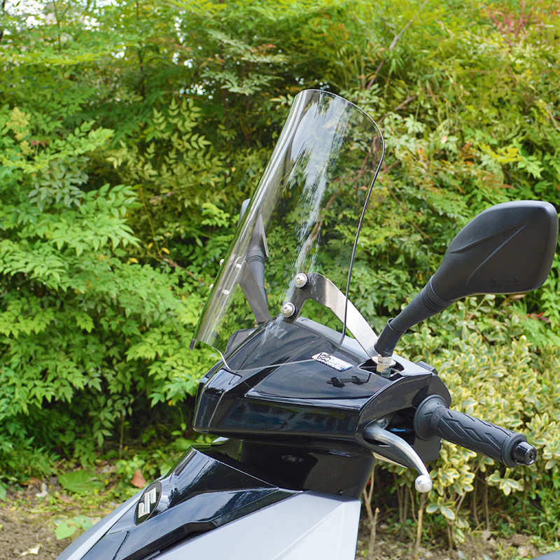 适用uy125挡风玻n璃前挡风板UU125踏板车茶色风挡摩托不锈钢之支