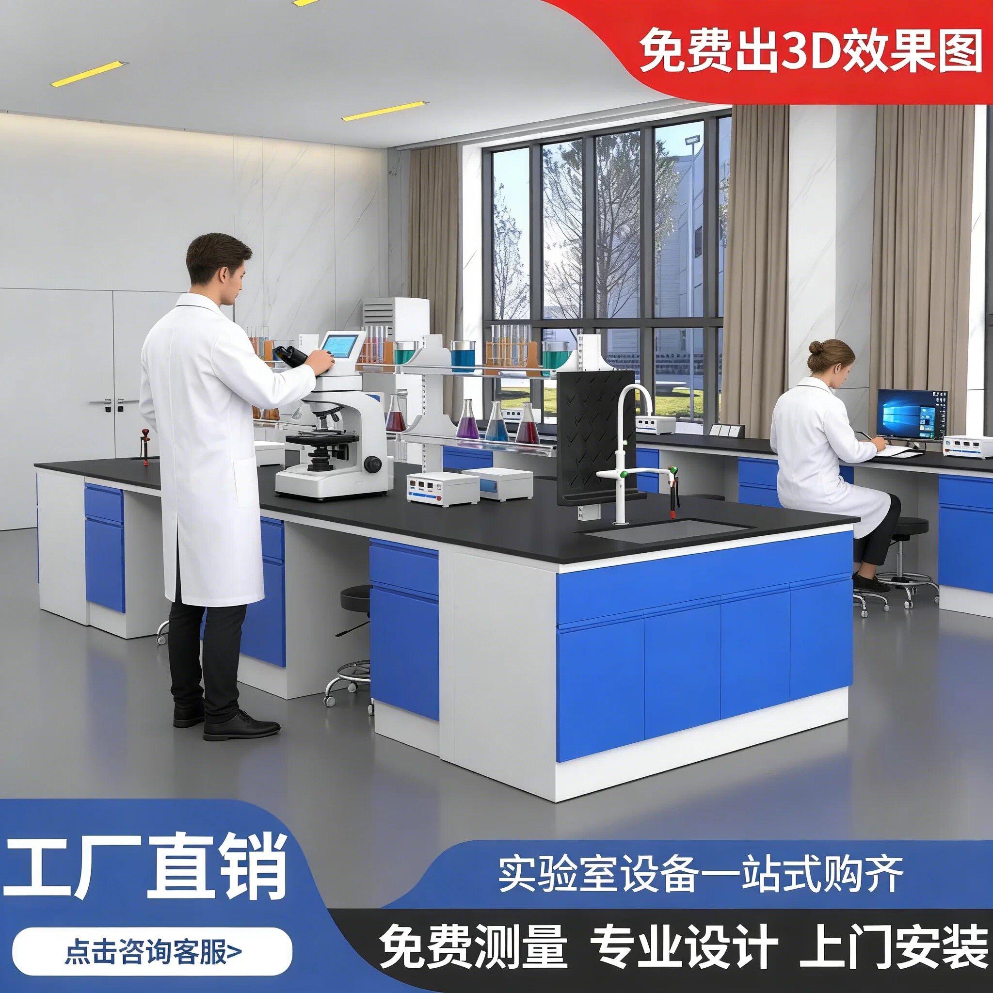 钢木实验室工作台全钢实验台化验室操作台化学实验桌试验台通风柜图片