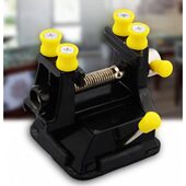 迷你台虎钳吸盘式 小型台钳桌虎钳模型台钳核雕微雕夹床台钳