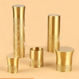 新中式黄铜精雕花纹铜套封底二头通红木沙发床护套五金装饰铜脚套