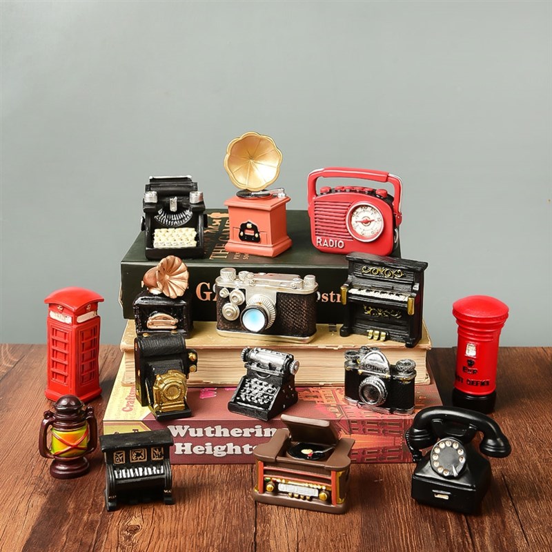 覆古树脂迷你小摆件模型拍摄道具微景观布景房间装W饰品桌面摆设