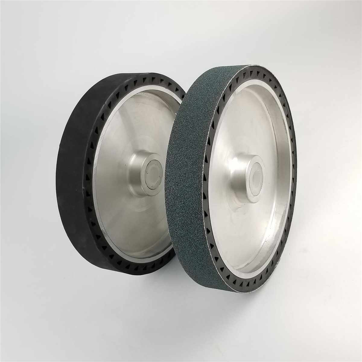 橡胶离心轮290*45不锈钢铝锌合金砂套轮铝芯离心抛光U轮915砂带轮