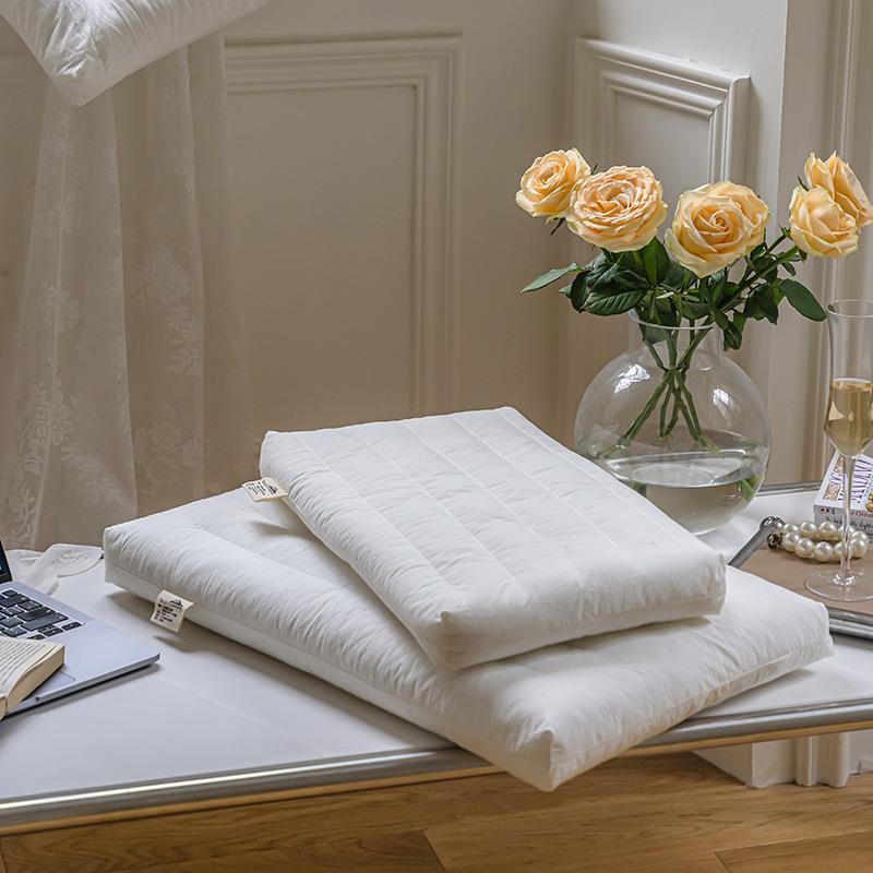 A类婴幼儿可水洗60支全棉柔软护颈低平枕芯 枕头成人学生儿童