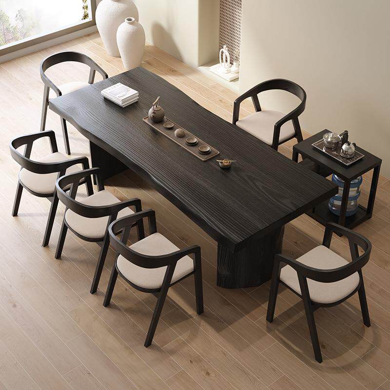 全实木中式茶桌家用客厅简约大板茶桌椅组合办公室茶台泡茶桌全套