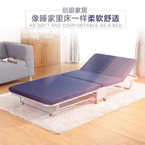 厂家直供折叠床单人午睡床加固硬板二折木板床办公室午休床免安装