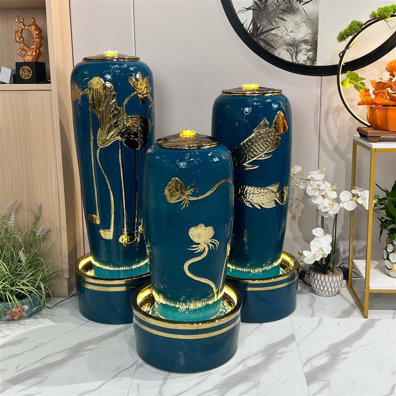 欧式样板间陶瓷流水器摆件开业礼品家居办L公室新中式禅意客厅软