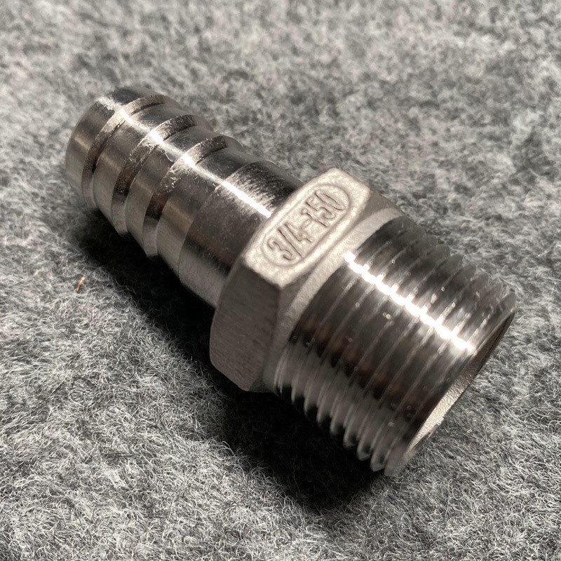 304不锈钢宝塔接头六角外丝皮管水D管软管接头24分6分1寸变径皮管