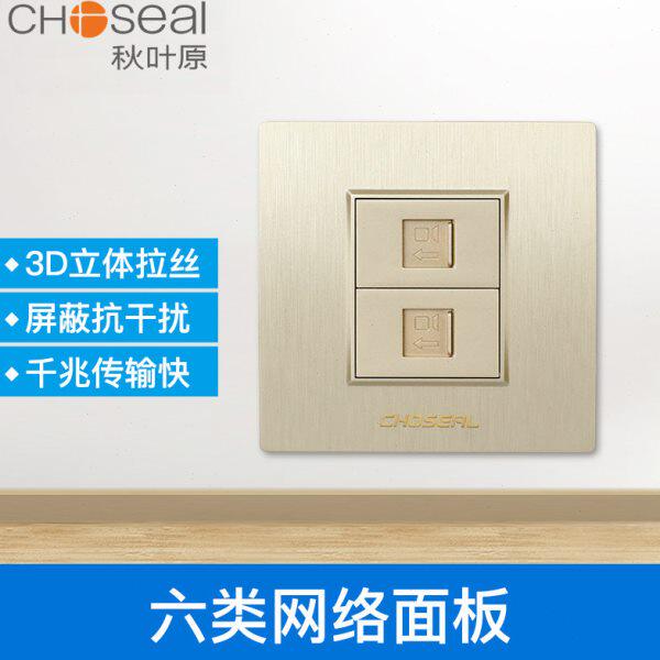 秋叶原86型网口网络信息面板宽带接口插孔墙壁网线插座网线孔2位
