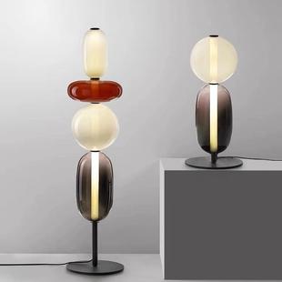 北欧创意彩色玻璃餐厅吊灯落地灯艺术风格 饰床头客厅 咖啡厅展厅装