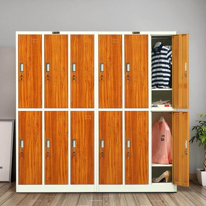 河洛乐华木纹更衣柜仿木加厚铁皮柜钢制储物柜健身房员工宿舍衣柜,商业/办公家具,办公储物柜,淘宝优惠券,粉丝福利购,淘宝优惠卷