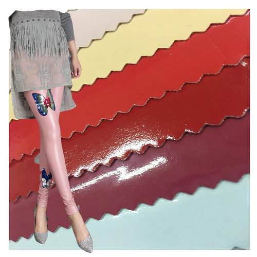 亮面四面弹PU镜面环保弹力皮革皮裙皮衣超柔服装皮革面料