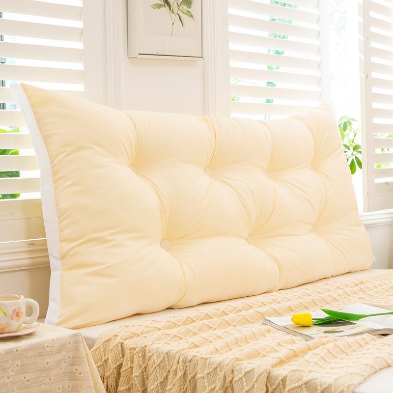 ins风床上靠枕宿舍床头靠垫软包护腰防撞米黄榻榻米靠背绑带固定