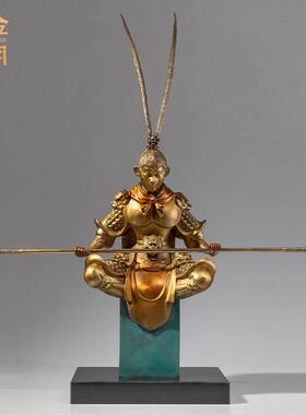 铜金岁月齐天大圣孙悟空黄铜摆件孙悟空黄铜工艺品客厅玄关铜摆件