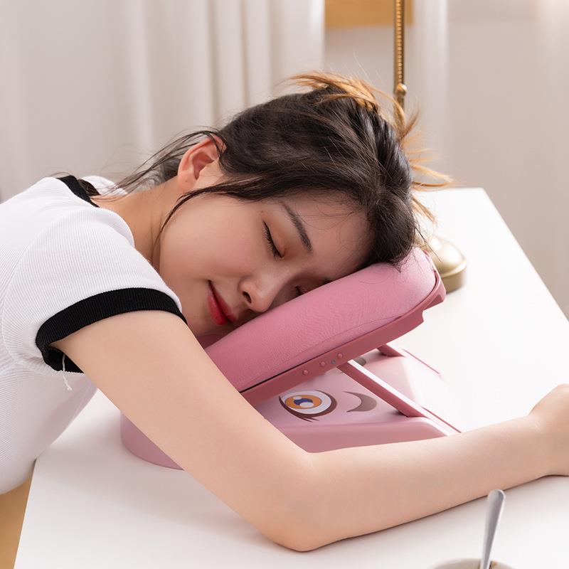 午睡枕小学生儿童折叠午睡枕抱枕趴睡觉记忆棉枕便携枕记忆棉全棉