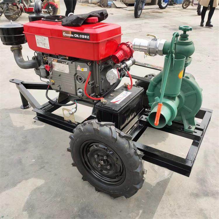 柴油拖车高压喷灌抽水泵 打微喷 带滴灌 转盘机 涡轮喷枪
