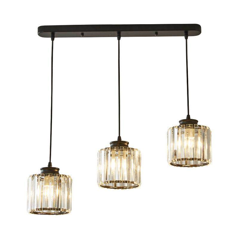 后现代水晶吊灯2019新款餐厅三头吊灯黑色 金色多头水晶灯,家装灯饰光源,智能吊灯,淘宝优惠券,粉丝福利购,淘宝优惠卷