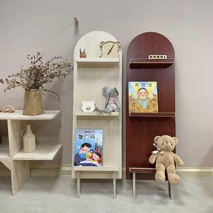 北欧风韩系靠墙儿童书架咖啡厅民宿角落多层直播背景摆件置物架