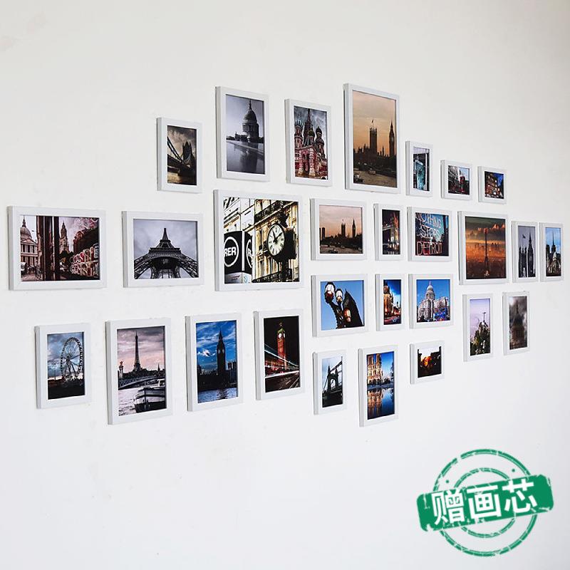 客厅28个相框组合照片墙简约创意挂墙饰品墙壁装饰相片墙组合相框