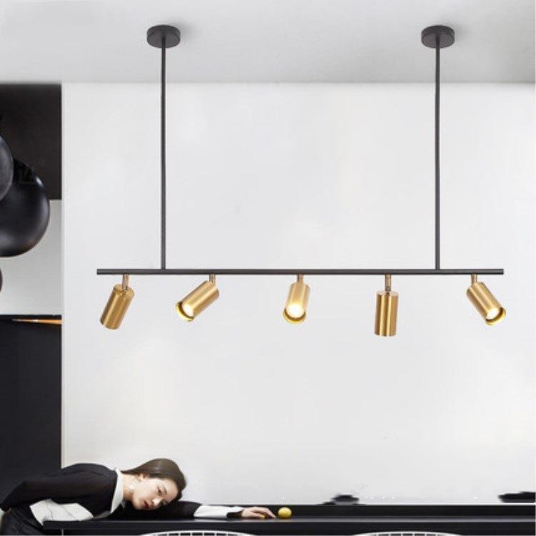 金色射灯轨道吊灯店铺商用北欧长条餐厅灯具led长杆服装店射灯