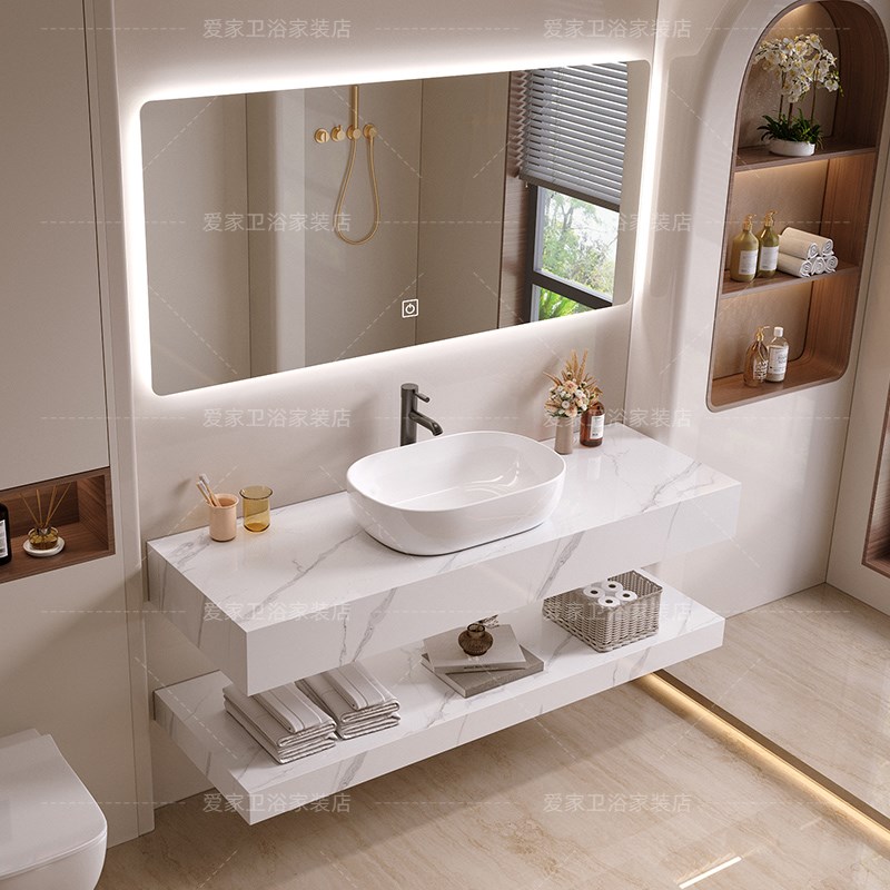 简约大理a石洗手台浴室柜组合卫生间洗脸池酒店民宿台上盆洗漱台