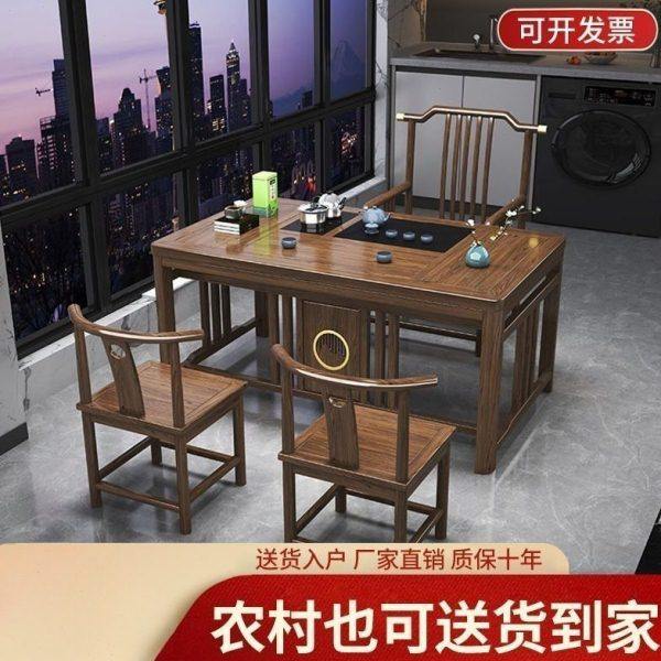 新中式阳台茶桌椅组合实木泡茶桌小户型茶桌一体一整套禅意喝茶桌,商业/办公家具,茶台/茶桌,淘宝优惠券,粉丝福利购,淘宝优惠卷
