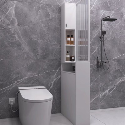 蜂窝铝浴室柜干湿分离隔断洗手间储物侧边柜卫生间V半墙夹缝收纳