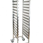 新16层不锈钢份数盘车 餐厅厨房手推车 食物盘餐车