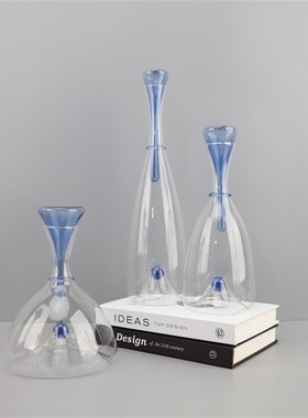 北欧简约玻璃透明醒酒具器u皿创意彩色高档酒壶餐厅餐桌家居装饰