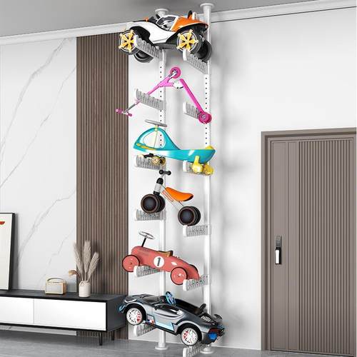 顶天立地玩具车收纳架客厅落地多层儿童滑板自行平衡车放置物架子
