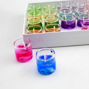 12个装 饰摆件 少烟迷你玻璃杯果冻蜡烛创意表白浪漫摆图蜡烛婚房装
