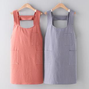 洋气罩衣画画衣 棉绉工装 围裙工作服美甲印字裙女日式 制定可爱男士