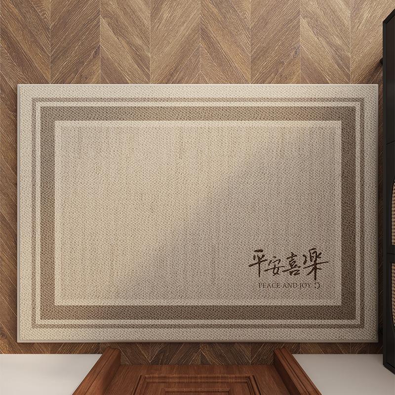 高级感入户门地垫家用玄关进门门垫吸水防滑脚垫仿麻门口垫可裁剪