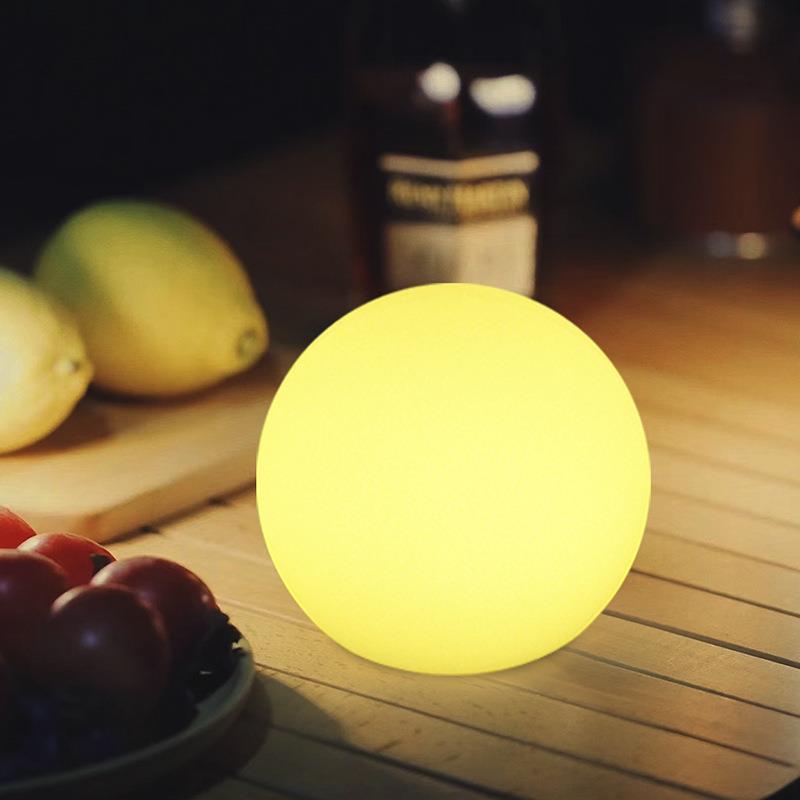 充电遥控桌灯酒吧餐厅咖啡厅桌面氛围装饰创意圆球形月球led夜灯