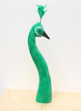 仿真孔雀头模型宴道具仿真羽毛孔雀头餐桌模型摆件白孔雀仿真动物