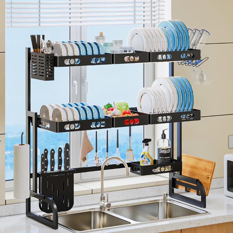 不锈钢厨房置物架厨房沥水架子水槽晾碗碟沥水架厨具收纳置物架