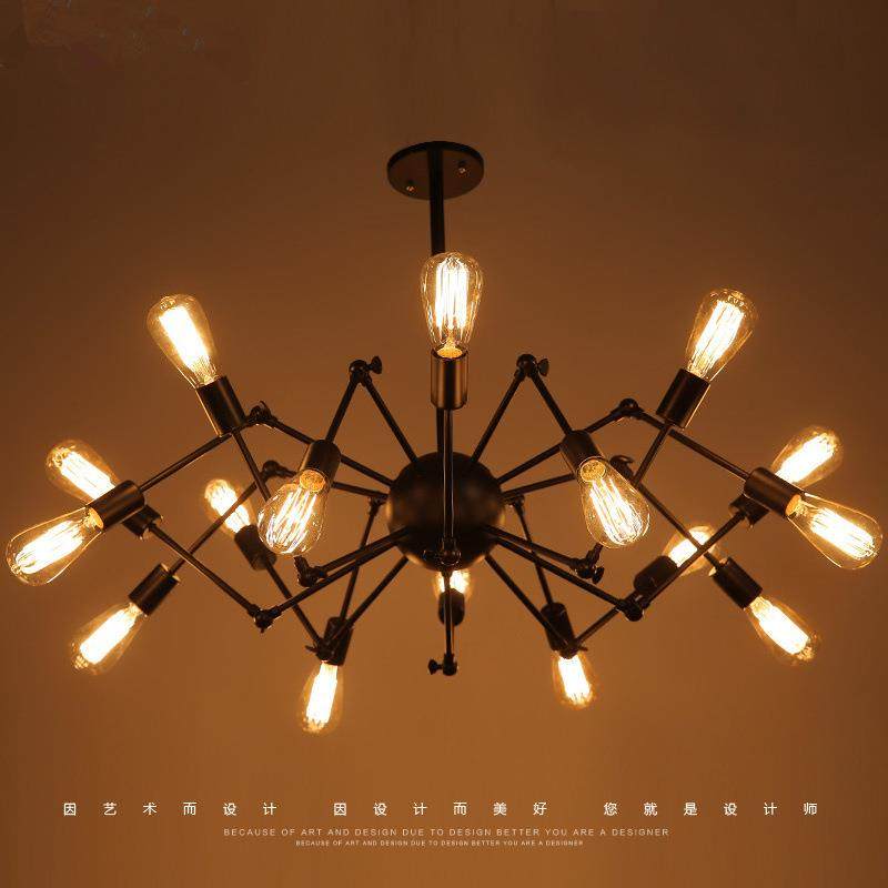 复古工业风吊灯创意个性客厅餐厅酒吧服装店艺术北欧蜘蛛铁艺灯具,家装灯饰光源,智能吊灯,淘宝优惠券,粉丝福利购,淘宝优惠卷