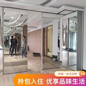 21玻璃移动隔断会议室活动屏风烤漆磨砂镜面中空内置百叶有框无框