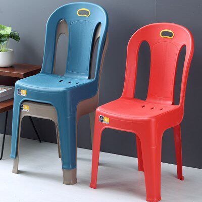 加厚塑料靠背椅子大排档餐桌椅简约室内外夜市烧烤啤酒胶椅可叠放