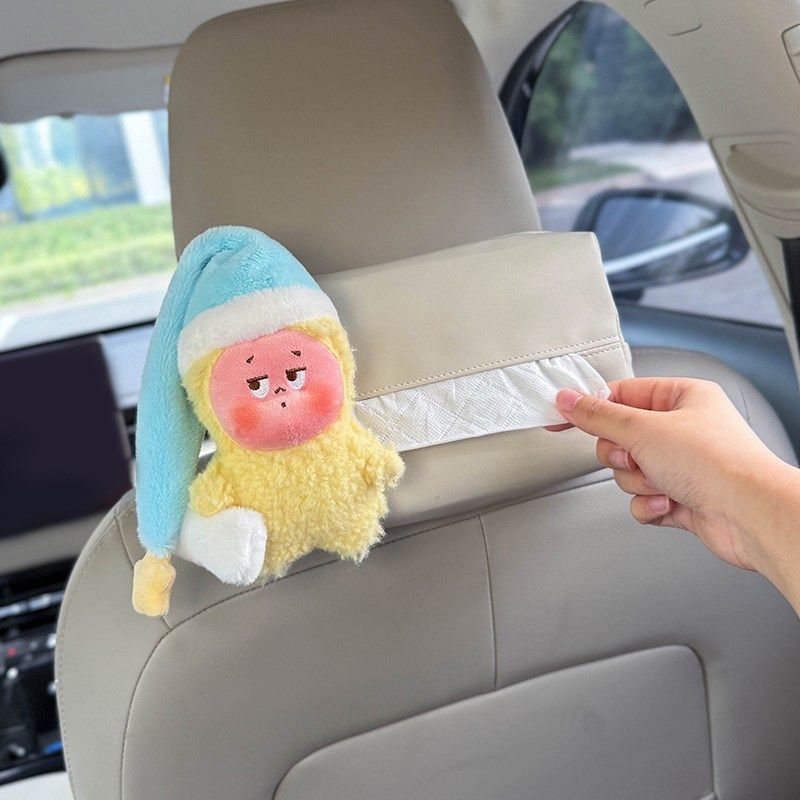 新款星星人车载纸巾盒车用挂式纸巾袋车上头枕P抽纸盒前后排可爱