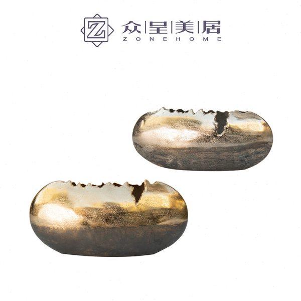 新中式现代创意水墨感金属花器摆件样板间售楼处客厅玄关桌面花瓶,家居饰品,花瓶,淘宝优惠券,粉丝福利购,淘宝优惠卷