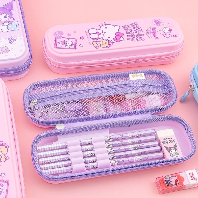 一正三丽欧PP布艺m笔袋小学生女孩卡通可爱库洛米笔盒美乐蒂收纳