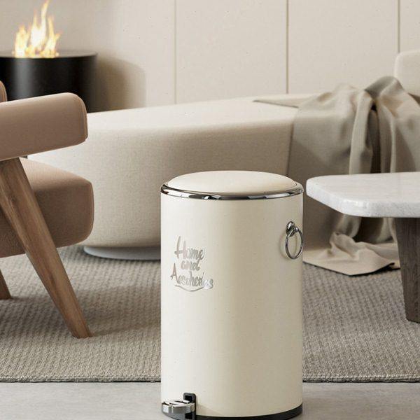 444Z垃圾桶不锈钢家用客厅卧室厨房轻奢脚踩脚踏式带盖法式复,家庭/个人清洁工具,感应垃圾桶,淘宝优惠券,粉丝福利购,淘宝优惠卷