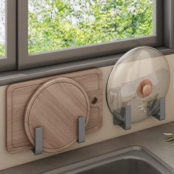 锅盖架菜板放置器免打孔壁挂式砧板案板收纳神器多功能厨房置物架,厨房/烹饪用具,锅盖架/锅盖收纳垫,淘宝优惠券,粉丝福利购,淘宝优惠卷