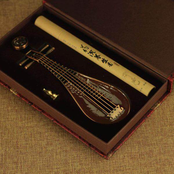 琴香炉琵琶卧香炉线香铜香插檀香炉线香座香托家用茶道创意香薰炉