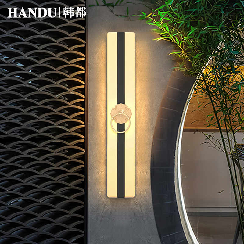 中式户外壁灯防水门柱壁灯v别墅大门两侧壁灯长条入户门前灯外墙