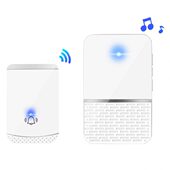 无线门铃不用电池一拖一二 呼叫器 防水电子遥控门铃 家用 1拖2