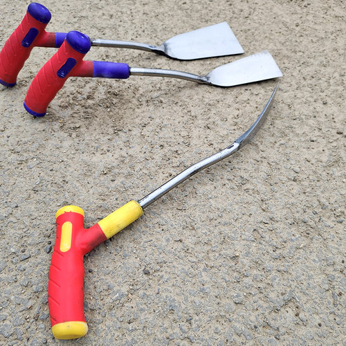 钢铲子铲草e锋利全钢锻打锰钢一体塑柄铲子挖菜铁铲家用挖菜铲工